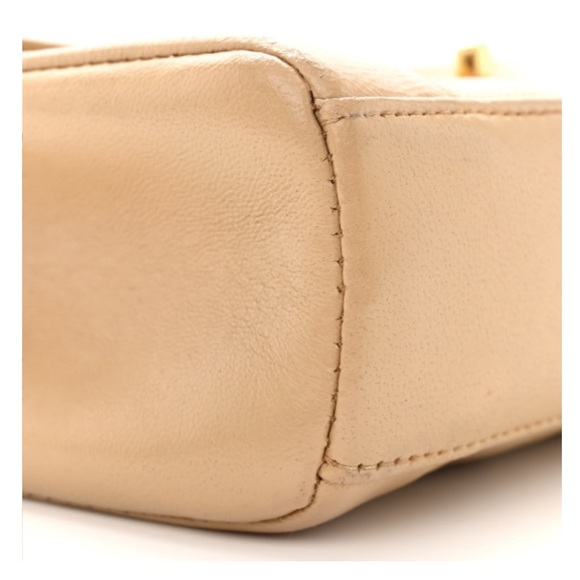 Chanel Diana Small Single Flap Beige Quilted Calf Leather Gold Plated Chain Bag - Picture 7 of 14
